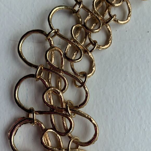 🟢3 items for $20——-STATEMENT necklace graduated links goldtone total length 23” - Picture 2 of 5